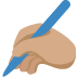 ✍🏽 writing hand: medium skin tone display on Twitter